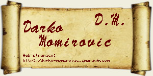 Darko Momirović vizit kartica